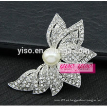 Broche de cristal de la flor llana